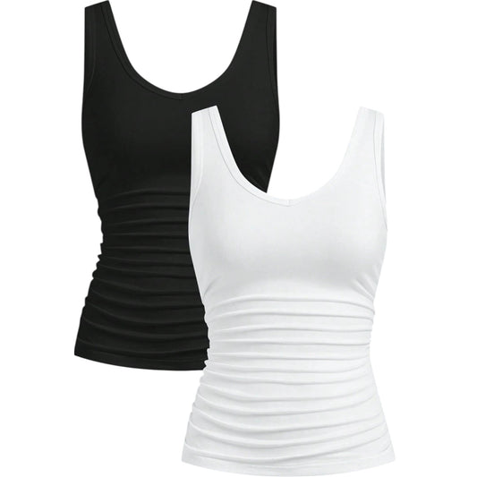 SHE fekete és fehér bordázott atléta